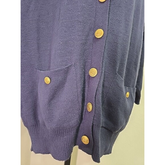 Lambs Wool Blend Cardigan Sweater Womens M Pockets Coastal Grandma Office Career - Picture 3 of 6